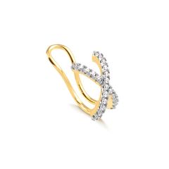 Piercing-Falso-de-Orelha-com-Zirconias-Brancas-Banhado-a-Ouro-18k