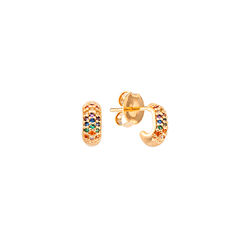 Brinco-de-argola-2º-furo-dourada-oval-com-zirconias-coloridas